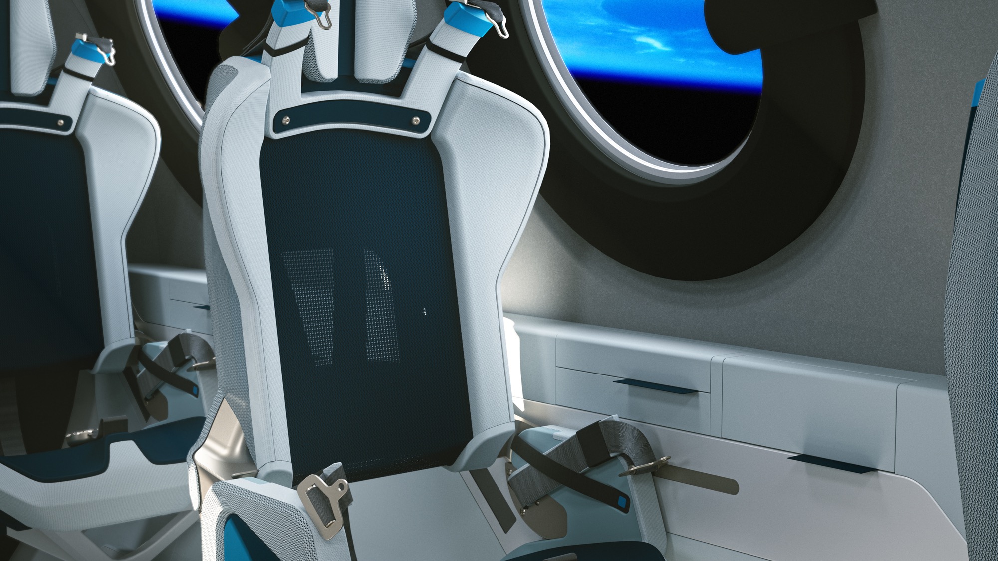 Virgin Galactic spaceship cabin render